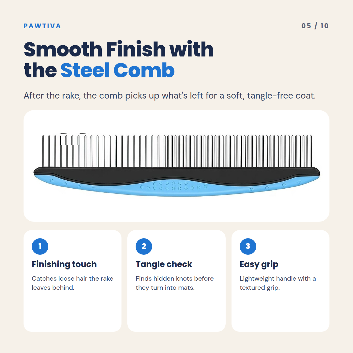 Pawtiva deshedding grooming kit – feature 5